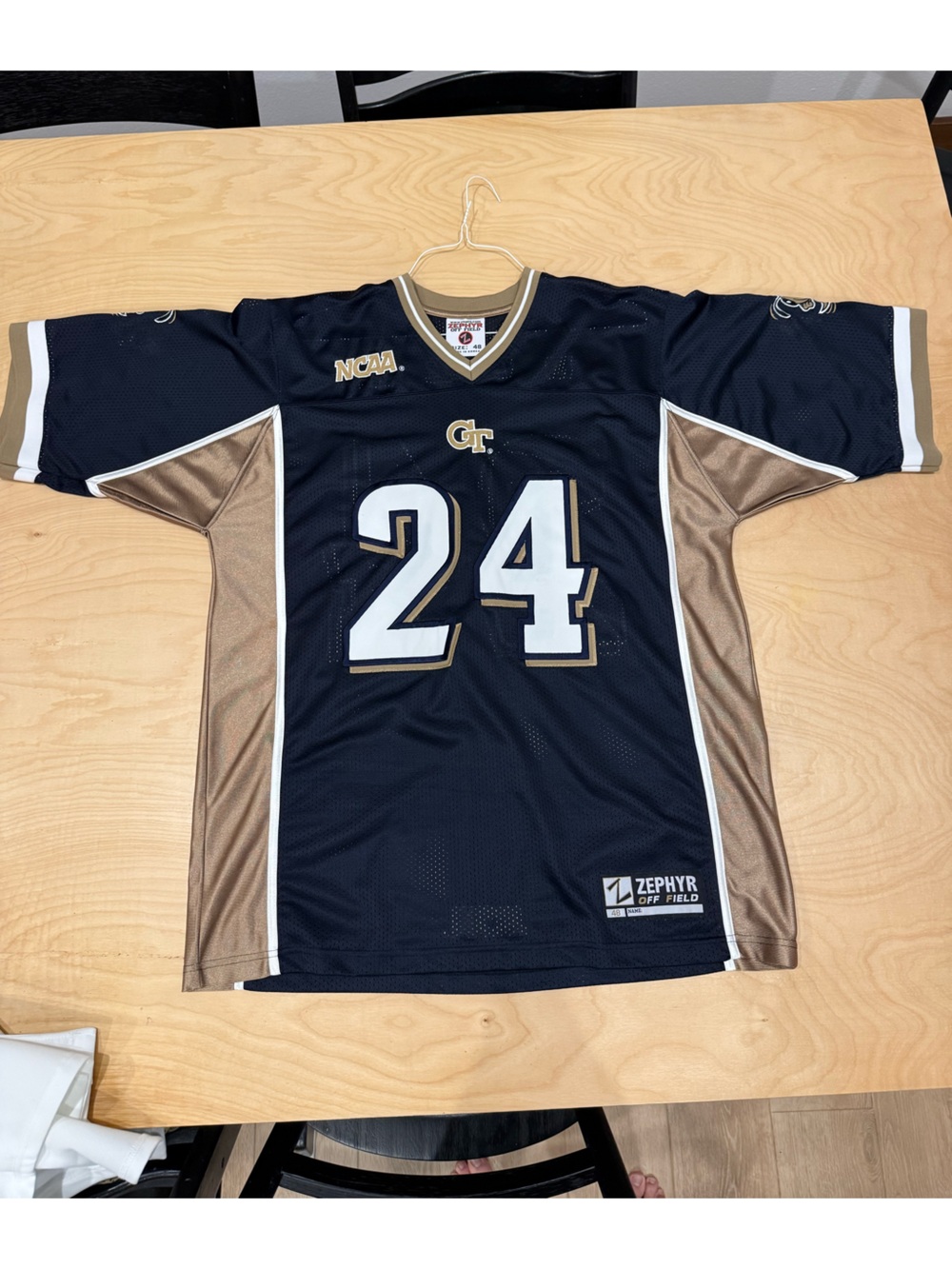 Georgia Tech Football Jersey Men’s - Zephyr - Navy, Gold & White #24